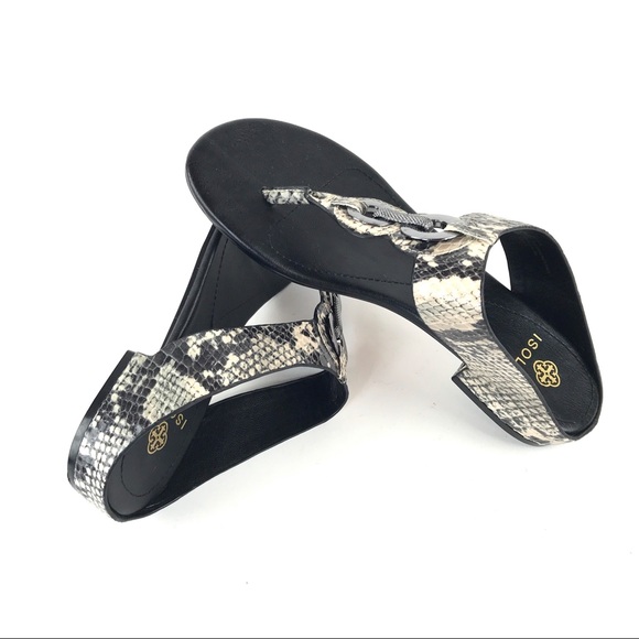 Isola Shoes - Isola Womens Sandals Flat Thong Size 6 Snake Print